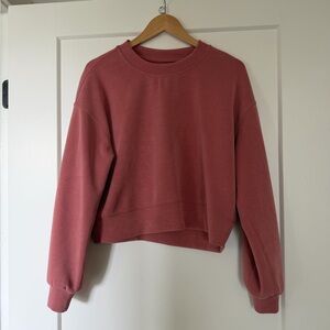 lululemon athletica Rose Pink Cropped Crewneck Softstream Sweatshirt